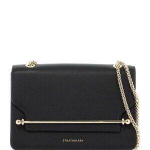 Strathberry East/West black leather crossbody bag🍏🍏